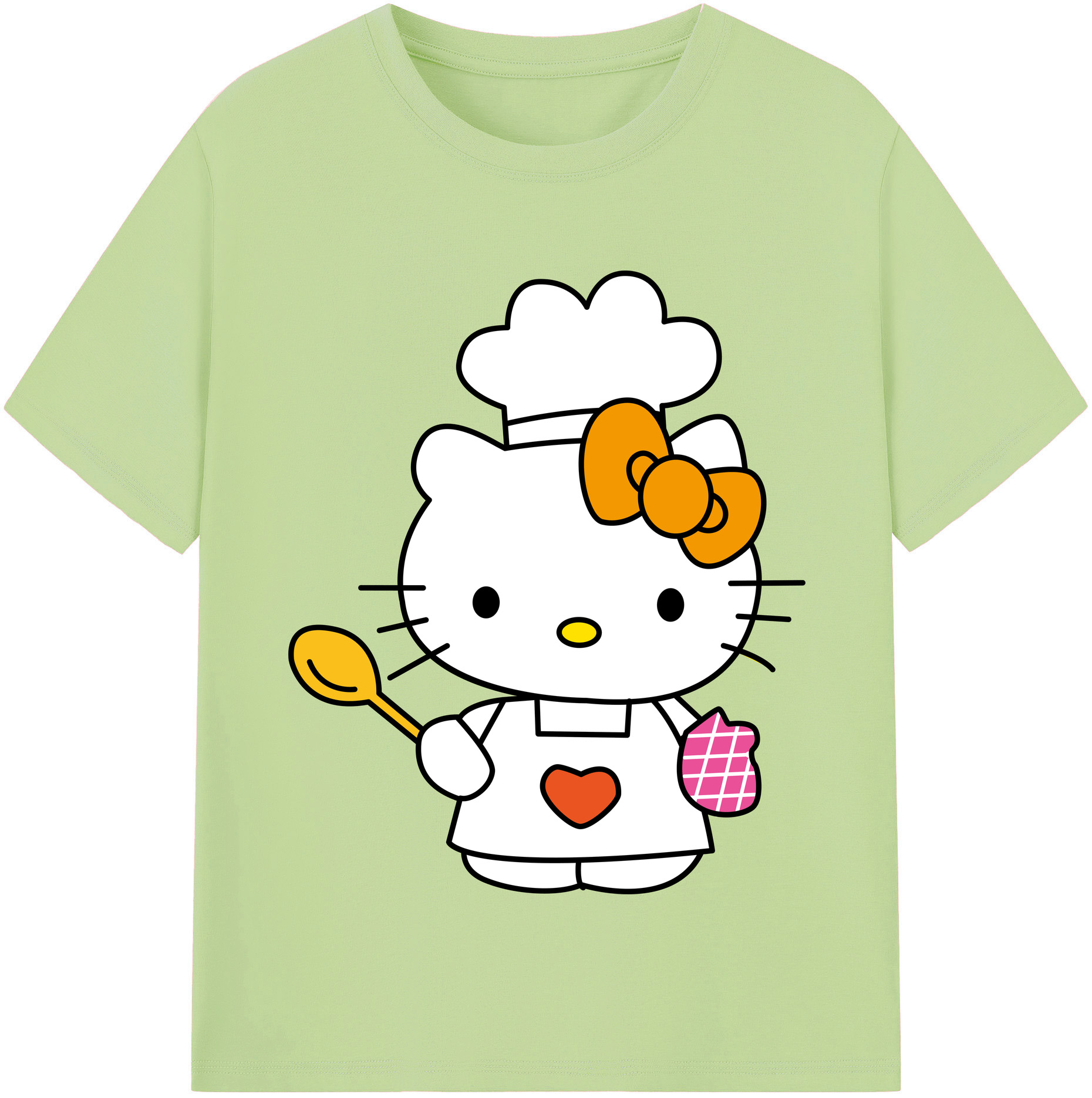 （画像用） Hello Kitty ハローキティ 綿100％半袖Tシャツ（フロントプリント）